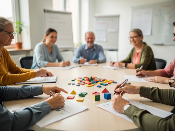 Bild zu Scaffolding, eine Methode des sprachsensiblen Mathematikunterrichts unterstützt durch Elemente des Kooperativen Lernens, KI-generiertes Bild