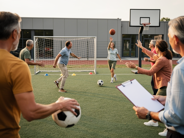 Bild zu Spielen in und mit Regelstrukturen – Sportspiele: FooBaSKILL – Zwei Sportarten, ein Spiel, KI-generiertes Bild