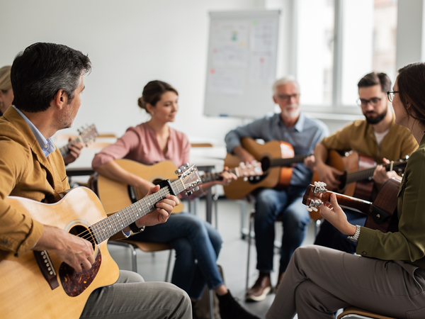 Bild zu „Die starken Saiten“ des Klassenmusizierens – Modelle gemeinsamen Musizierens im kompetenzorientierten Musikunterricht, KI-generiertes Bild