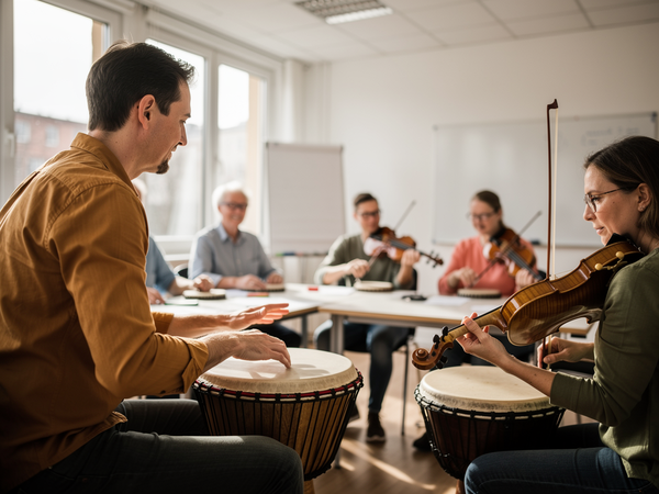 Bild zu Musizieren im Musikunterricht – musikpraktische Einheiten zum Aufbau musikalischer Kompetenzen, KI-generiertes Bild