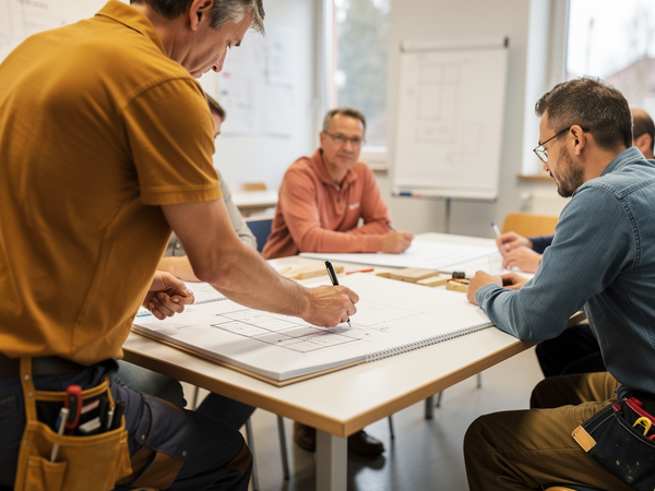Bild zu Fachfortbildung Modul 1 zur Konzeptentwicklung für die Umsetzung der ‚Zusatzqualifikation Digitale Planung und Fertigung Tischler/Tischlerin‘, KI-generiertes Bild