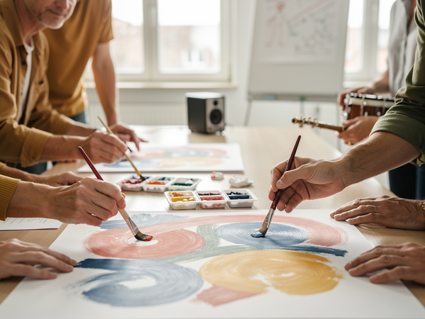 Bild zu Töne sehen, Farben hören - fächerverbindender / projektorientierter Kunst- und Musikunterricht in der Grund- und Förderschule, KI-generiertes Bild