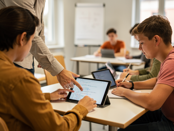 Bild zu Informatik unterrichten auf iOs-Tablet - Oberstufe, KI-generiertes Bild