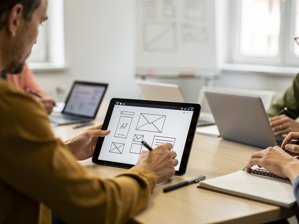 Bild zu Prototyping und Entwicklung von Wireframes mit Adobe XD und Figma als Basistechnologie im Bereich Medientechnik, KI-generiertes Bild