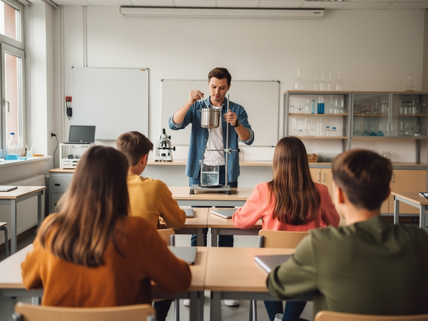 Bild zu Chemie in der Sek. I und II: - Experimente zur Energetik und zur Fettchemie
- Einführung und Praxisbeispiele zum sprachsensiblen Chemieunterricht, KI-generiertes Bild