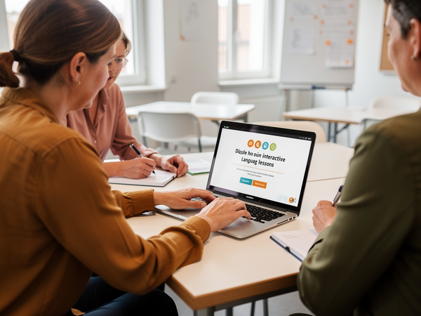 Bild zu „Digitale Kompetenzen im (Fremd-)Sprachenunterricht entwickeln und fördern.“ – Online-Barcamp als digitaler Nachmittag, KI-generiertes Bild