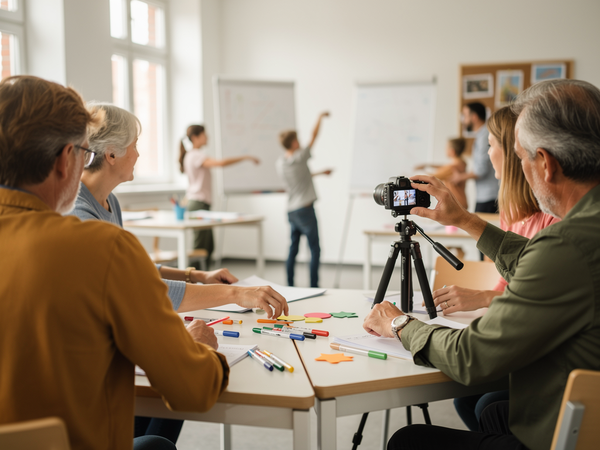 Bild zu Bild/Bewegung II - Ideen für die gestaltungspraktische und rezeptive Auseinandersetzung mit der Beziehung von Fläche, Raum und Zeit, KI-generiertes Bild