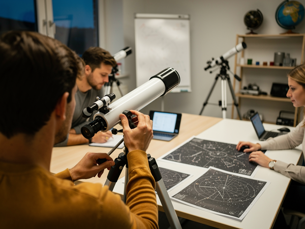 Bild zu Physik in der Sek. I an Gymnasien (und Gesamt- und Sekundarschulen):
Sterne und Weltall, KI-generiertes Bild