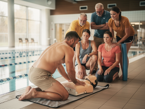 Bild zu Regionaler Schulsporttag - Sicherheit im Schwimmunterricht und Rettungsfähigkeit, KI-generiertes Bild