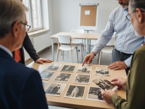 Bild zu Ausstellung: "Jüdische Nachbarn" des Netzwerks Erziehung nach Auschwitz, NRW, KI-generiertes Bild