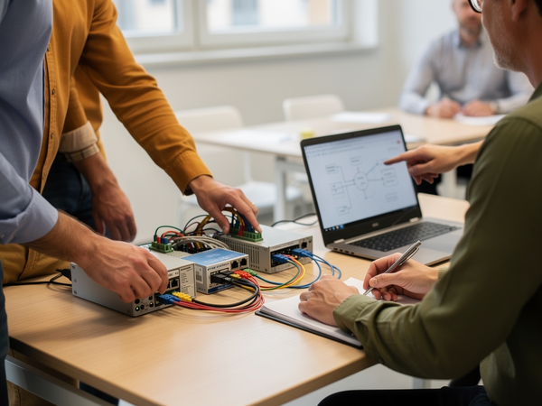 Bild zu Anwendung zu Industrie 4.0 Industrielle Vernetzung PROFINET / IO-Link / RFID mit TIA Portal, KI-generiertes Bild