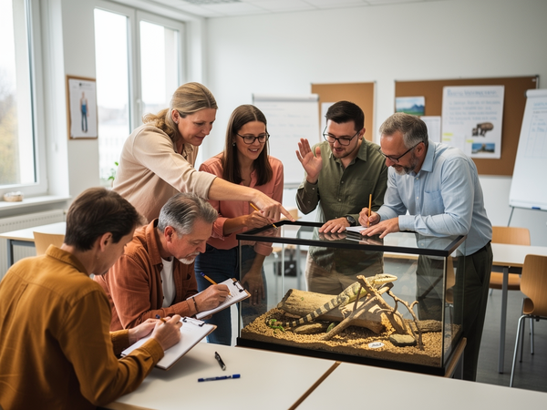 Bild zu Biologieunterricht im Kölner Zoo - Evolution auf Darwins Spuren: Artenvielfalt/Artwandel von Fischen, Amphibien, Reptilien (Sek I), KI-generiertes Bild
