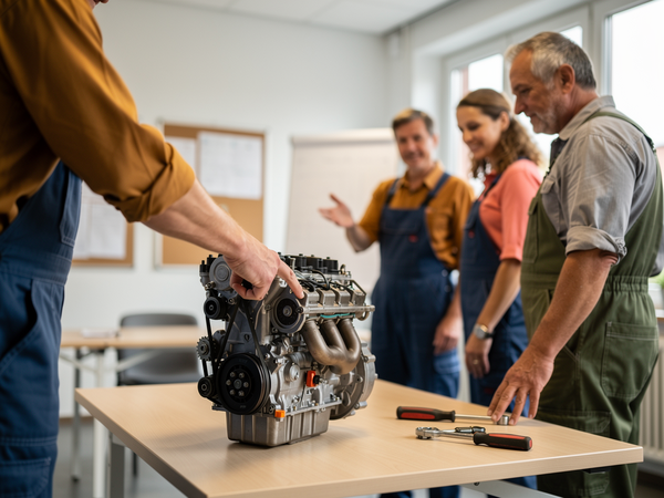 Bild zu Grundlagen moderner Motorensysteme – Kühlung, Schmierung und Gemischbildung für den Kfz-Unterricht, KI-generiertes Bild