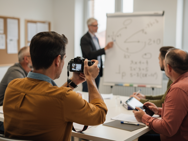 Bild zu "Klappe, Action": Kinder drehen Lernvideos im Mathematikunterricht der Grundschule, KI-generiertes Bild